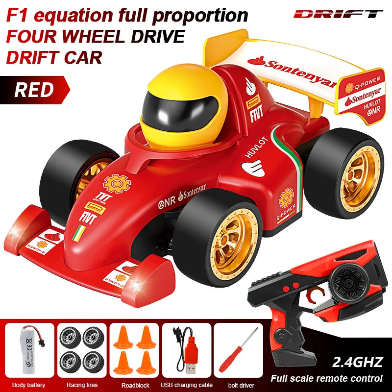 (rojo) Coche De Control Remoto De Alta Velocidad Con Fórmula De Control Remoto De 2,4 G Y Tracción En Las Cuatro Ruedas