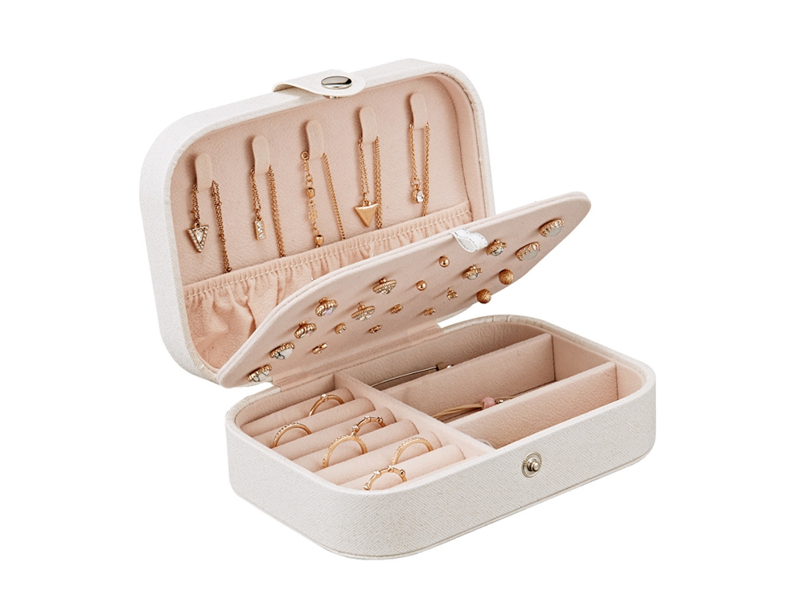Caja de joyas de cuero pequeña y portátil para viajes Kofihety
