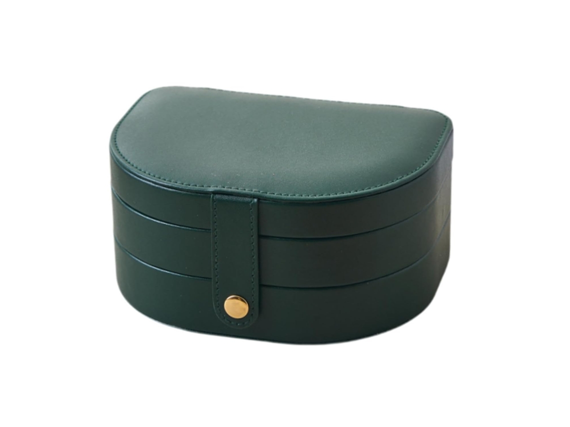 Caja De Joyería De Piel Sintética Para Mujer, 3 Niveles (Verde) GERTIZ