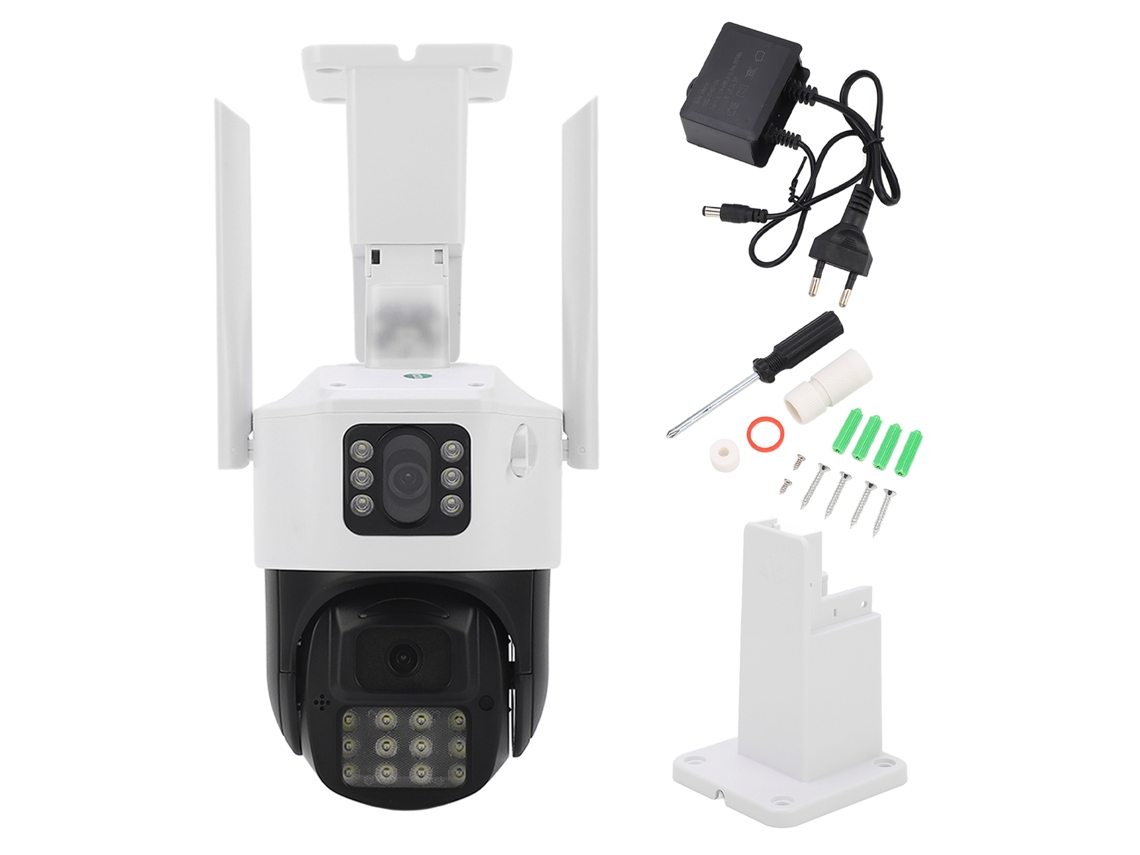 Cámara de vigilancia exterior HD de 5 MP con doble lente, clasificación IP66 | Sin marca