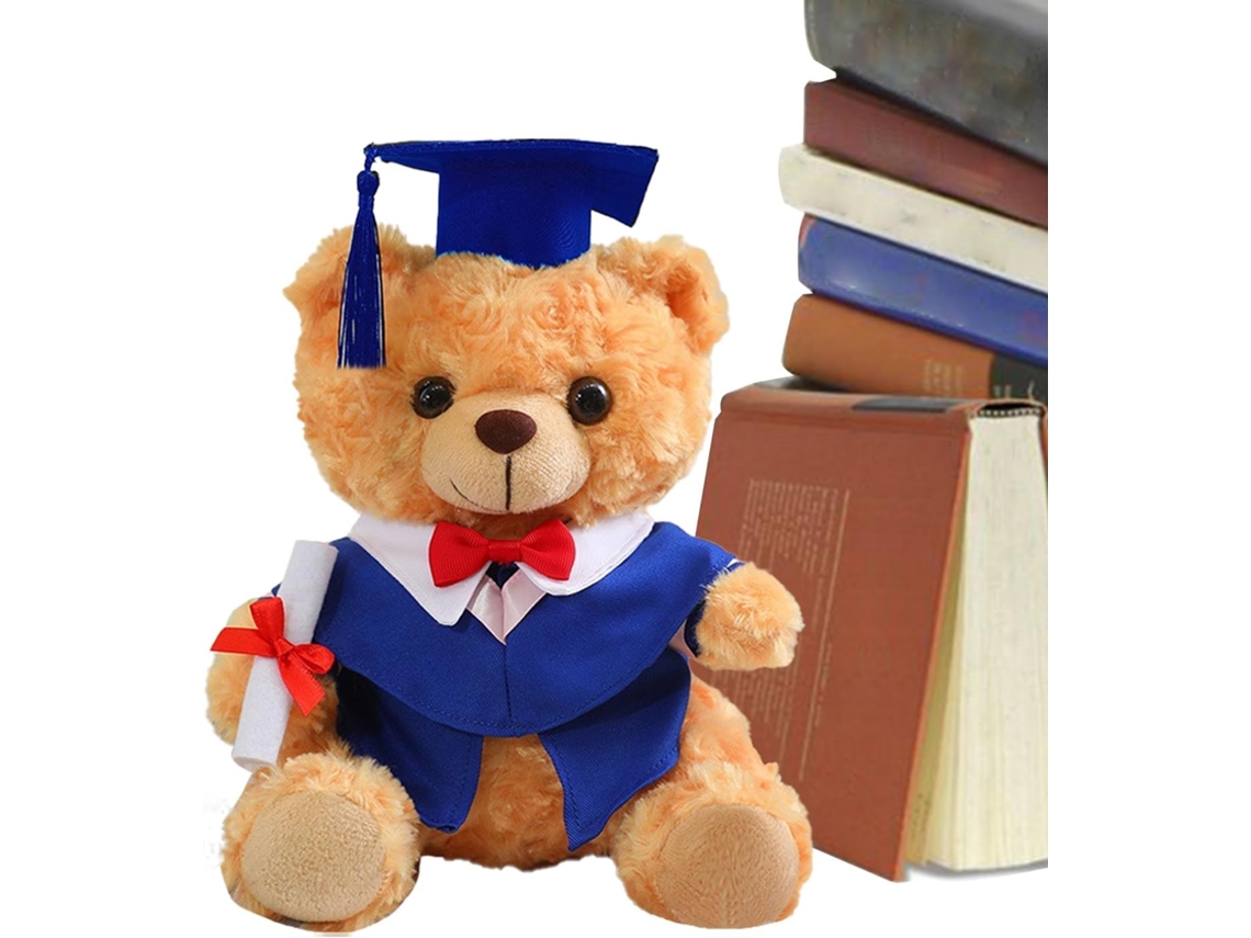 Oso de peluche de 25 cm | Peluche con toga y birrete de graduación, regalo conmemorativo para estudiantes Gokoco