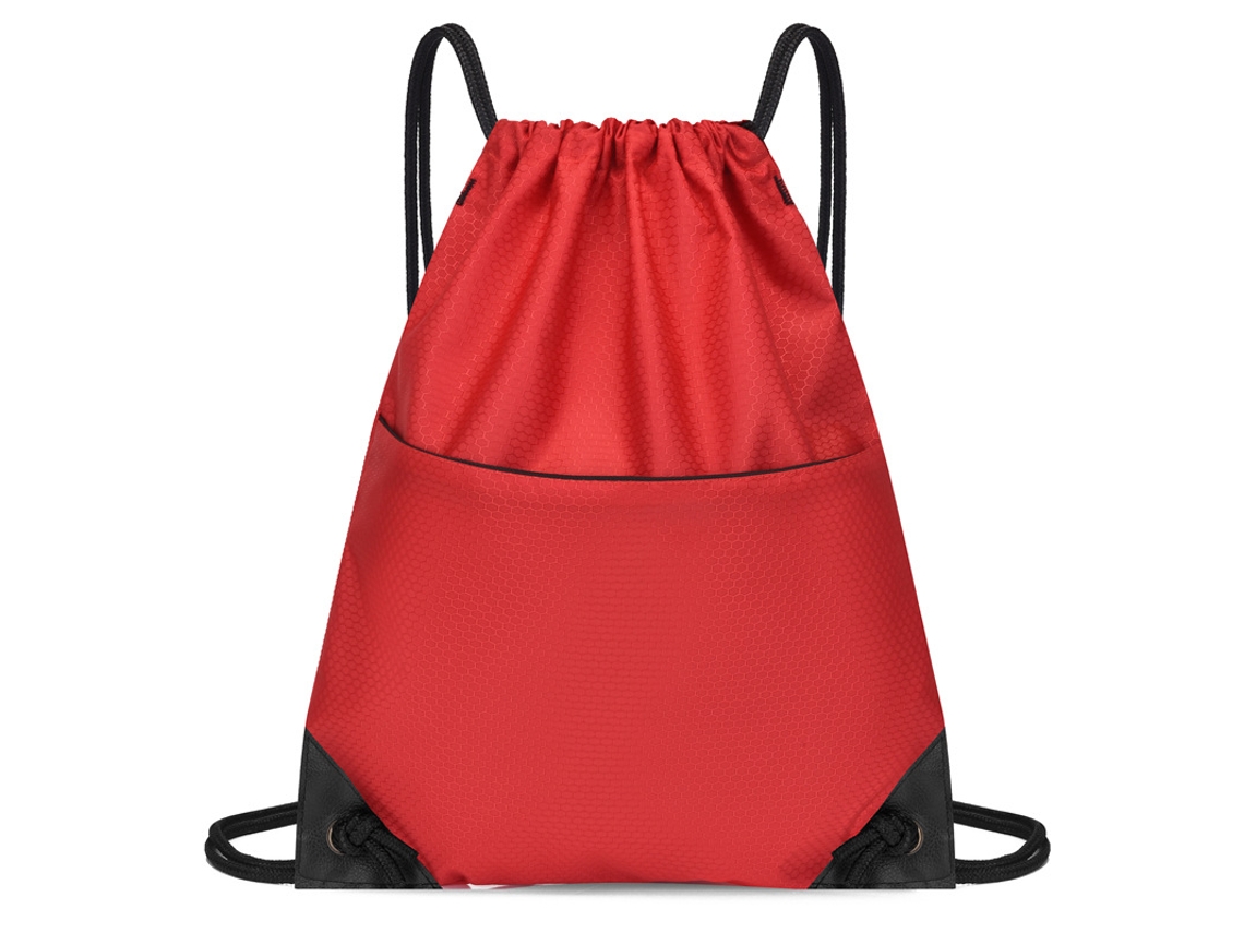 Bolsa de viaje impermeable con cordón ajustable, gran capacidad, roja*