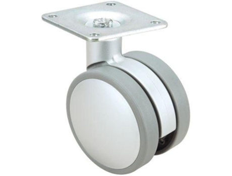 Rueda giratora placa 10dkp60 nylon-plateada ALEX
