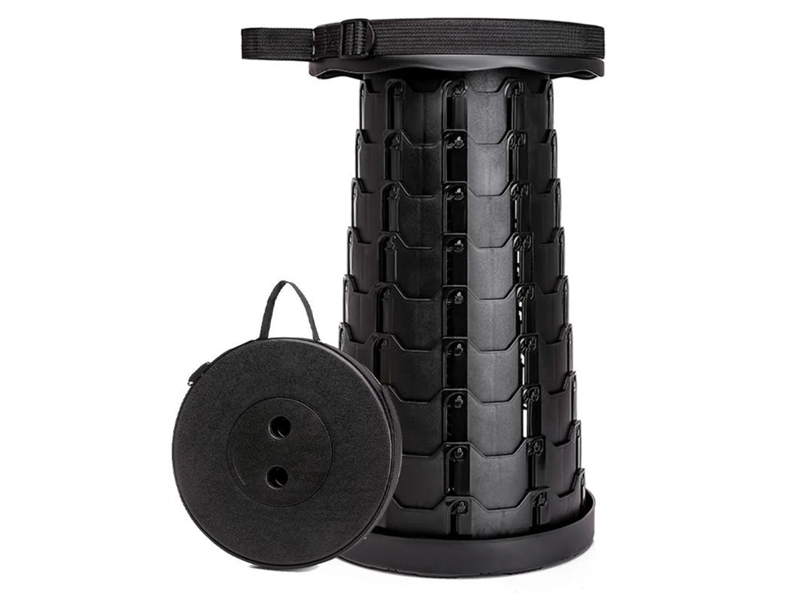 Danu26-taburete Telescópico Portátil Plegable Ligero Para Camping Pesca Senderismo Viajes Bbq Gris Oscuro