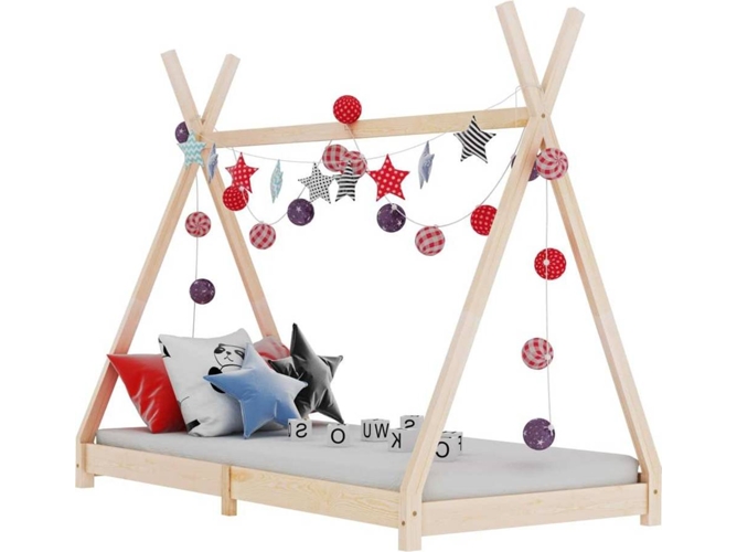 vidaXL Estructura de cama infantil madera maciza de pino 70x140 cm