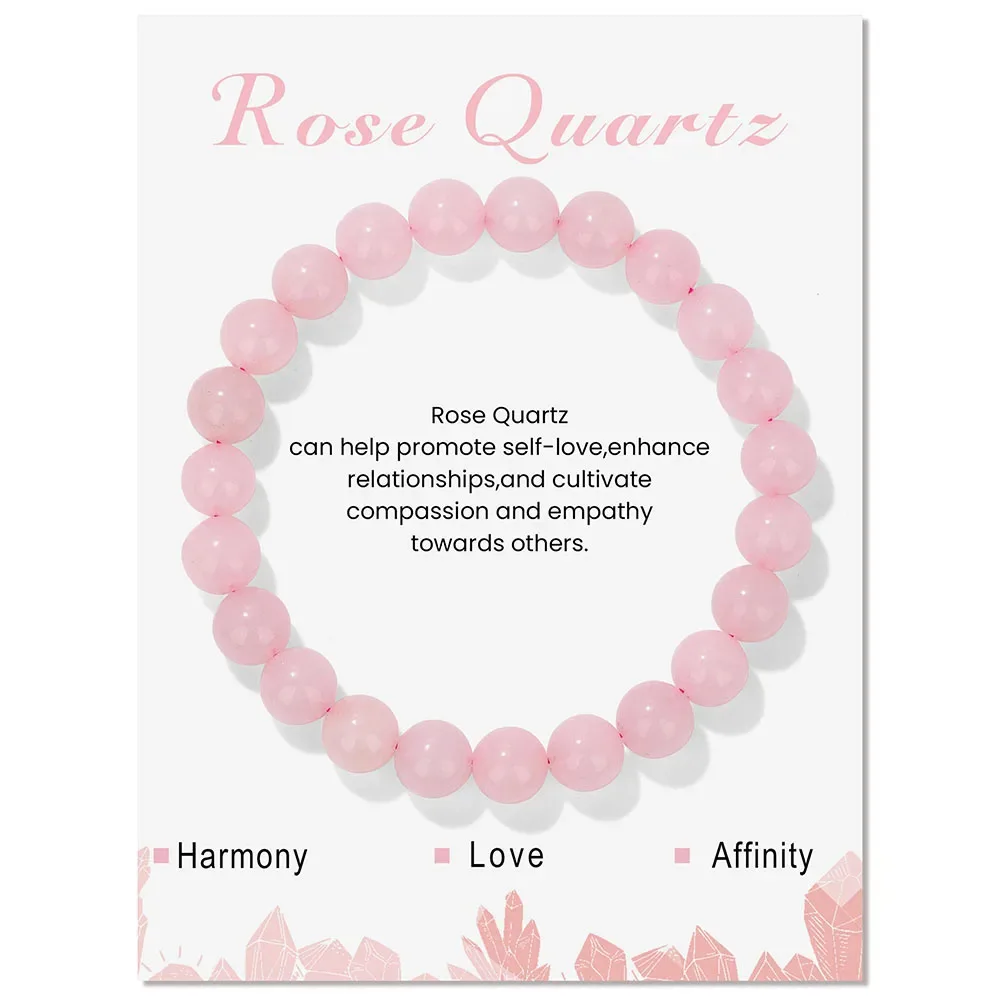 Pulsera De Hematita Magnética Natural (cuarzo Rosa, 23 Cm), Joyería Para Meditación De Chakras.