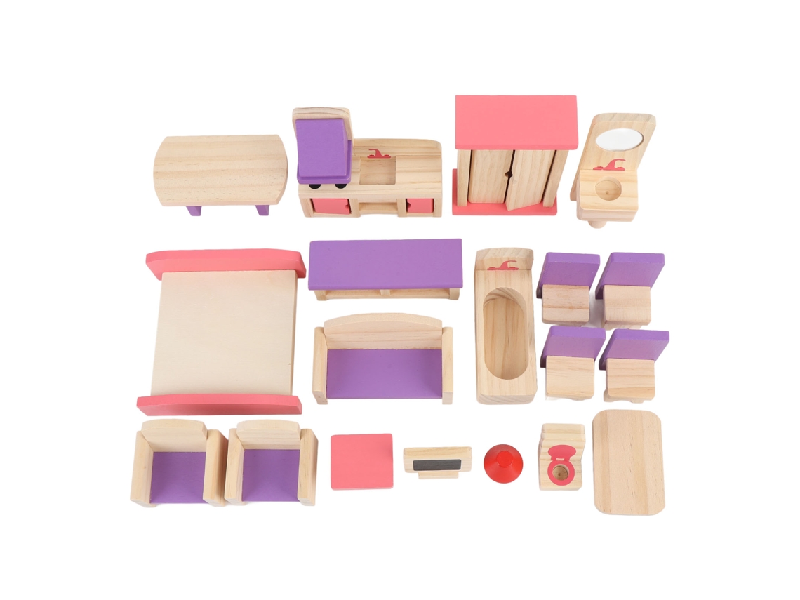 Set De Muebles De Juguete De Madera Para Niños, Muebles Simulados Para Jugar A Hacer De Cuenta