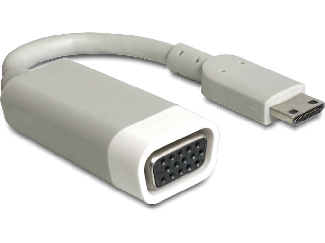 Adaptador HDMI DELOCK (Mini HDMI - VGA - 10 cm - Blanco)