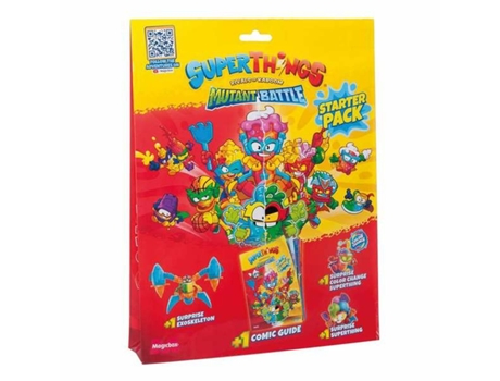 Figura de Acción SUPERTHINGS Mutant Battle- Starterpack- Comic 4 Piezas Figurasx3 Cómics