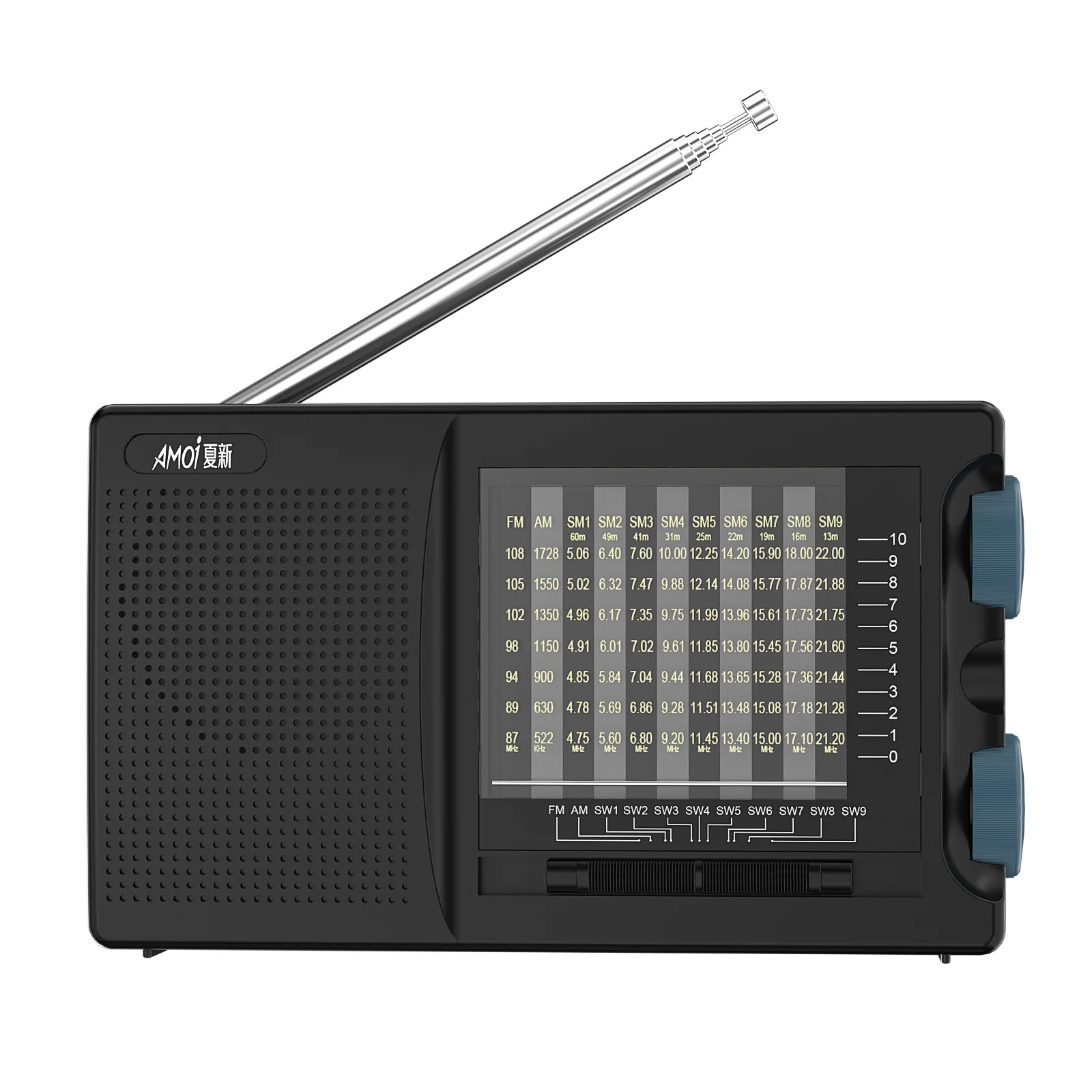 (negro) Mini Radio, Compatible Con Bandas Fm, Am Y Sw, Batería Recargable Y Admite Un Conector Para Auriculares De 3,5 Mm.
