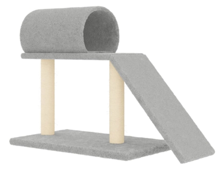 Rascador para gatos con túnel y escalera gris claro 55.5 cm VIDAXL