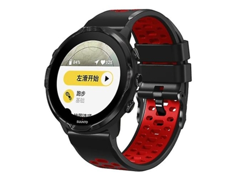 Correa para reloj Suunto 7 de silicona con tres filas de agujeros, negro y rojo VENISYMLIS