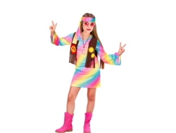Disfraz de Hippie Arcoíris para niña y adolescente