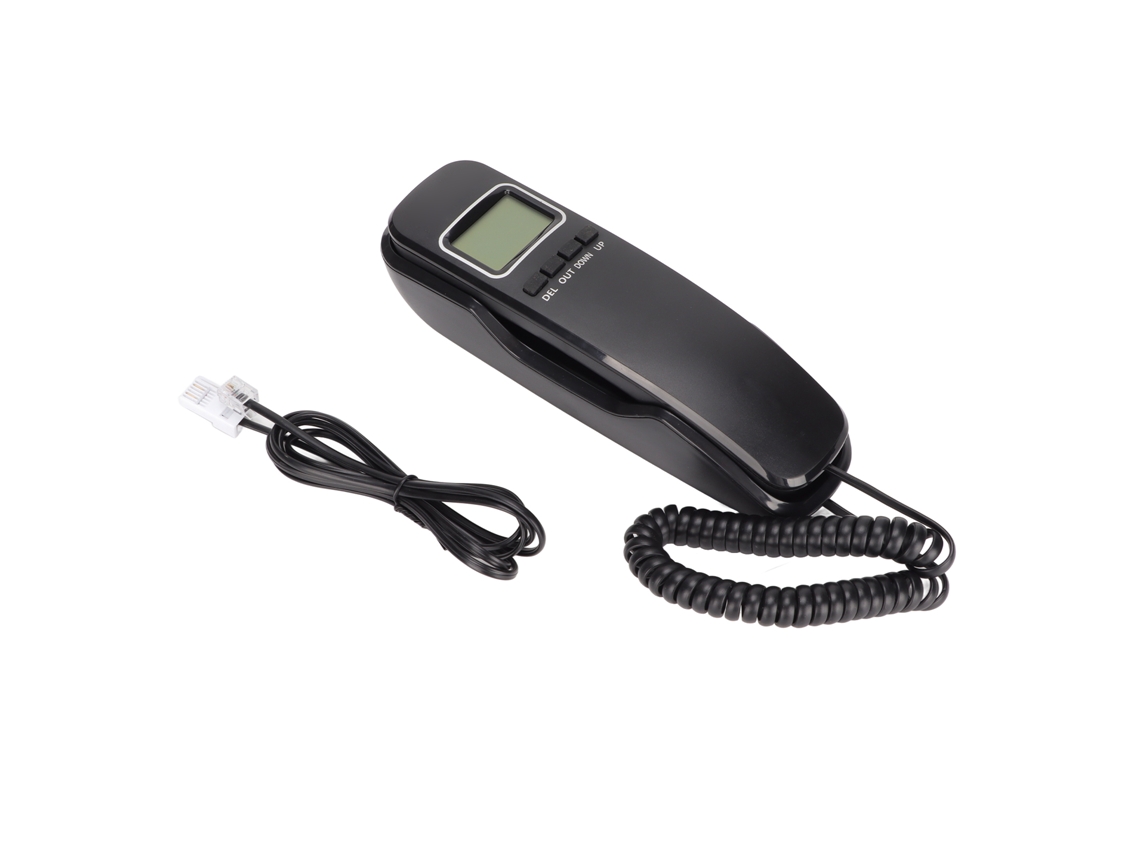 Teléfono Fijo Con Pantalla Lcd, Función De Rellamada Y Tonos De Llamada Ajustables Para El Hogar Y La Oficina - Negro