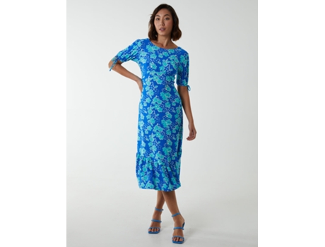 Vestido de Mujer BLUE VANILLA Crew Neck Midi With Scrunchie Back Poliéster Azul (10)