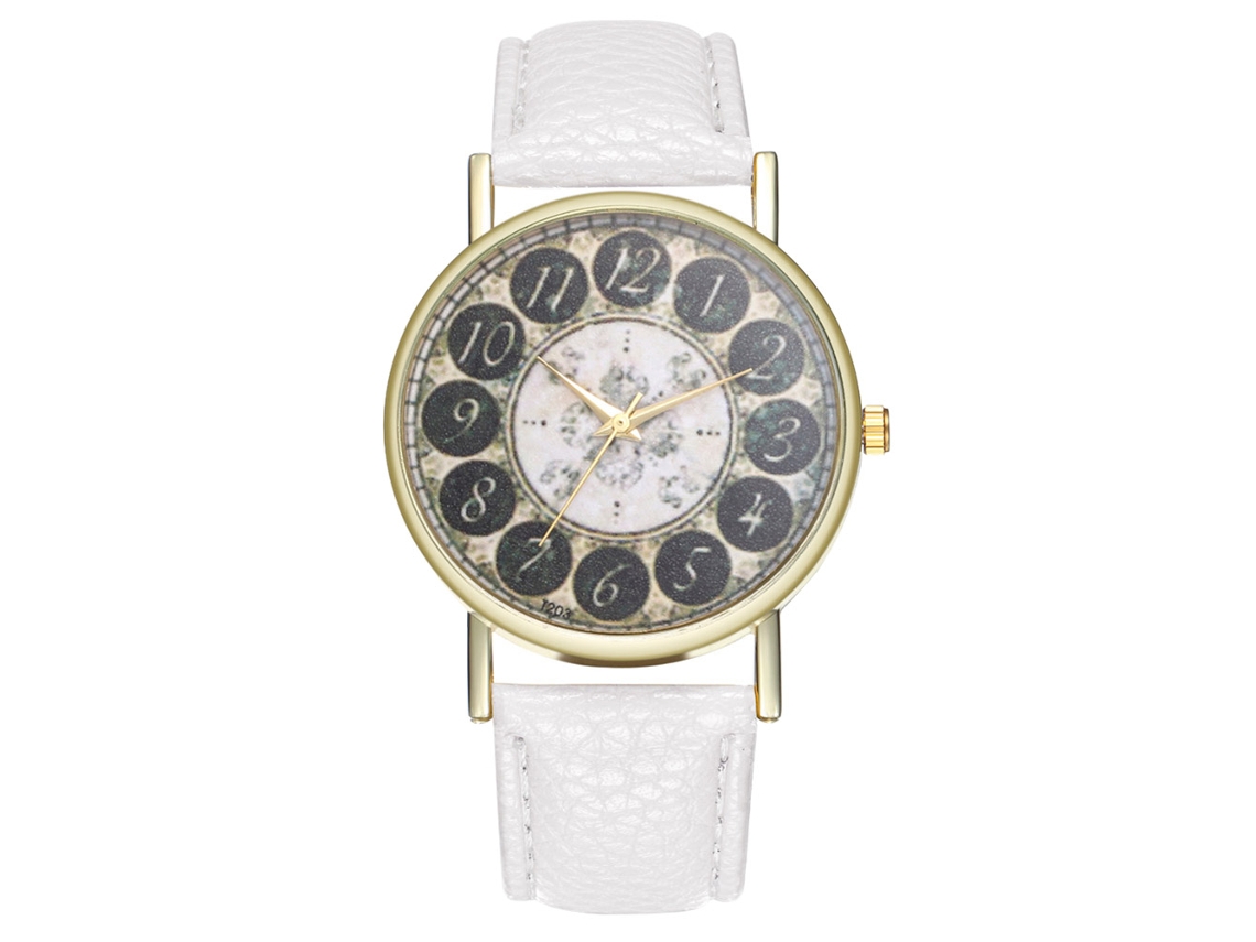Reloj De Pulsera Analógico Con Correa De Poliuretano, Movimiento De Cuarzo, Esfera De 40 Mm (blanco)