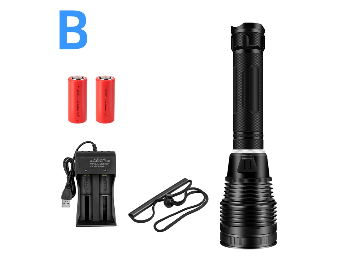 Linterna De Buceo Superbrillante, Paquete B, Con Batería Y Cargador. Para Uso Subacuático. Czhhmart