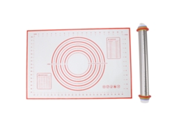 Juego De Rodillo De Acero Inoxidable Y Paño De Silicona Ajustable Con Escala Para Masa De Pizza Y Pasta.