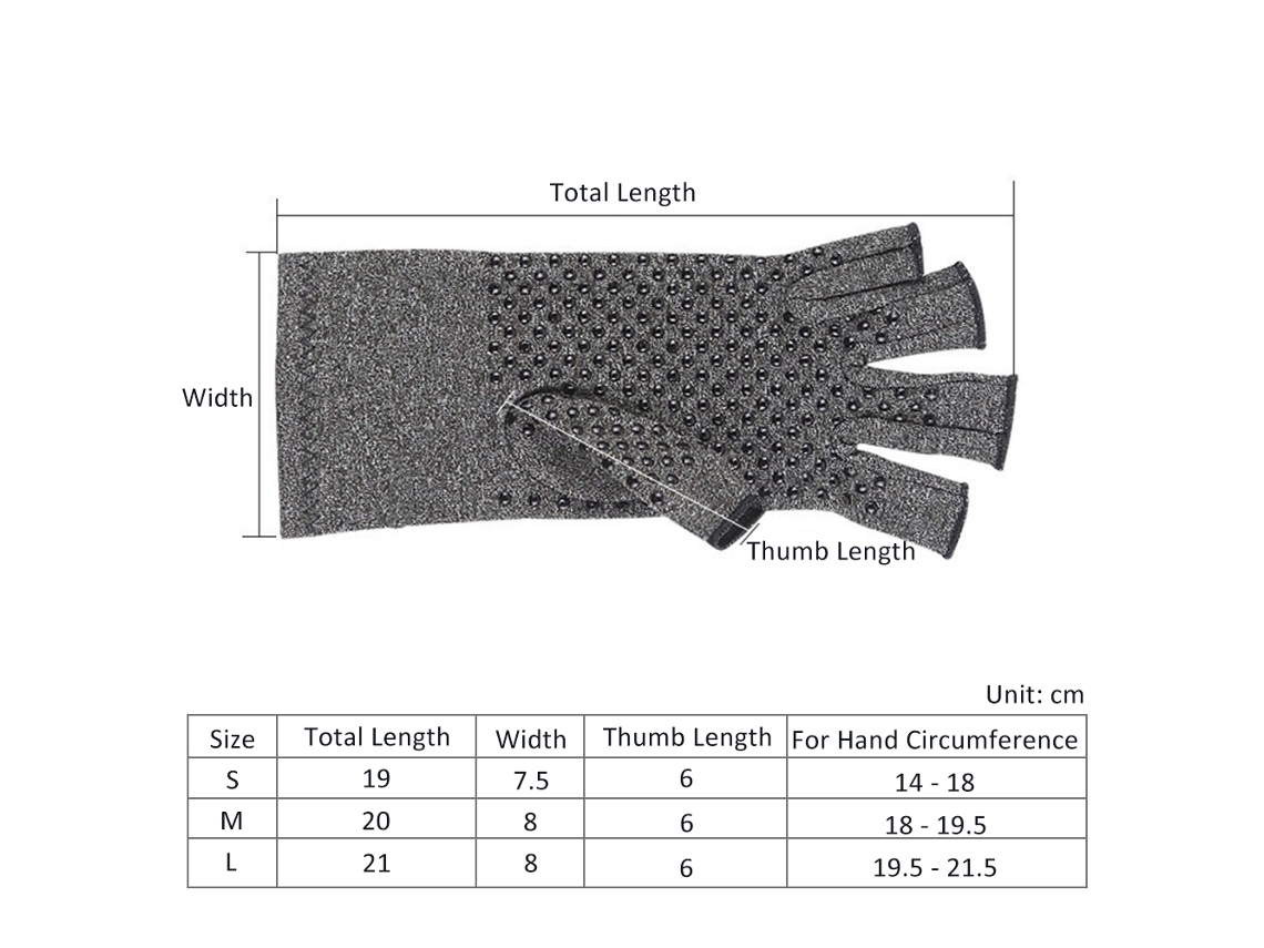 Guantes Sin Dedos Antideslizantes Para Aliviar El Dolor De La Artritis Y Del Túnel Carpiano Al Teclear.
