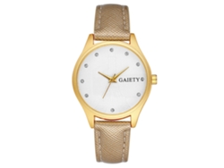 Reloj De Pulsera Analógico De Cuarzo Para Mujer Con Correa De Tela Y Esfera Redonda (blanco Y Negro)