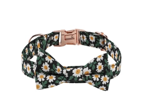 Cómodo collar de perro con lazo ajustable suave pajarita collar de perro,