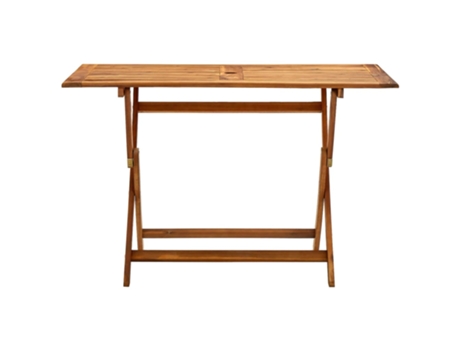 MAISON EXCLUSIVE Mesa plegable de jardín madera maciza de acacia 120x70x75 cm