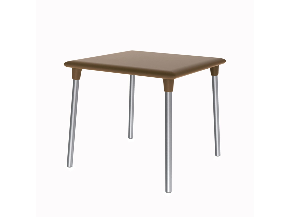 RESOL NEW FLASH Mesa Cuadrada Interior Exterior 90x90 Chocolate
