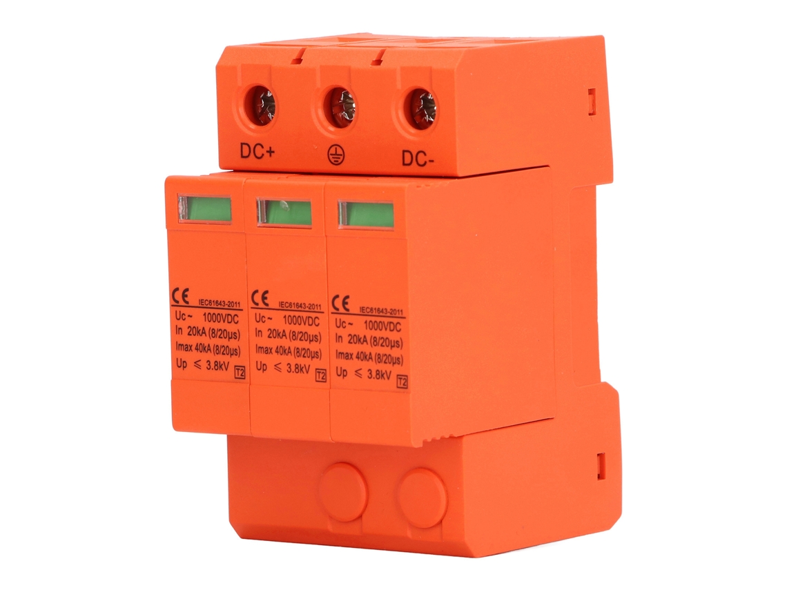 Protector De Sobrecarga Dc 3p 40kv 1000v Dispositivo De Protección Contra Olas De Tensión Pv Con Ventana Visual