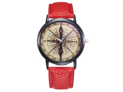 Reloj Hombre De Cuarzo Con Correa De Pu Dial Redondo Moda T425 (rojo)