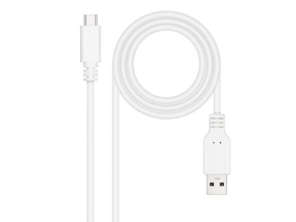 Cable Usb 2.0 Nanocable 10.01.2103-W/ Usb Tipo-C Macho Usb Macho/ 3M/ Blanco NANOCABLE