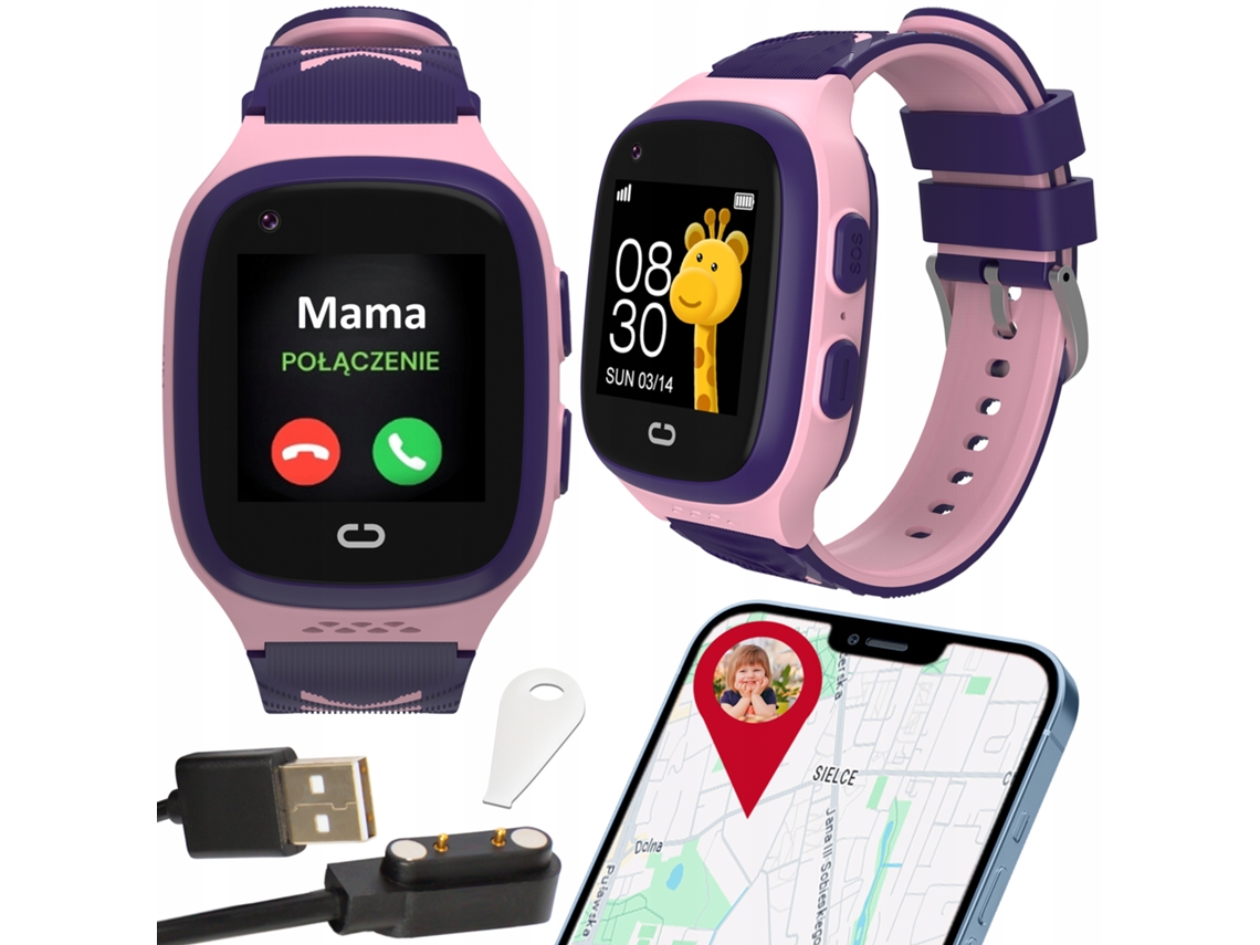 Reloj Inteligente Para Niños Con Sim, Teléfono, Videollamadas, Gps Y Sms (rosa)