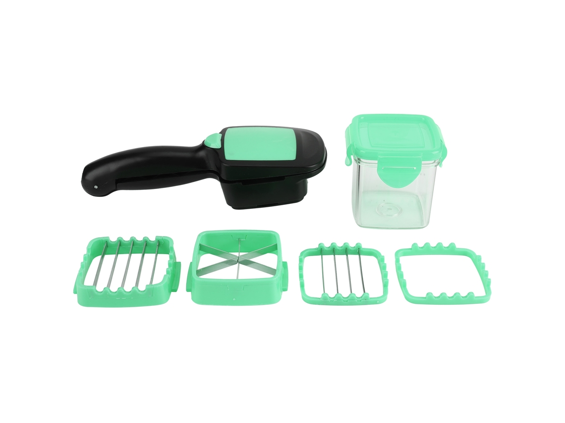 Cortador Multifuncional 5 En 1 Para Verduras, Frutas, Ajo, Ensaladas, Herramienta De Cocina, Acero Inoxidable, Verde