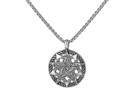 Mujer Collar Men Titanium Steel Pentágono Estrella de estrella para pelota