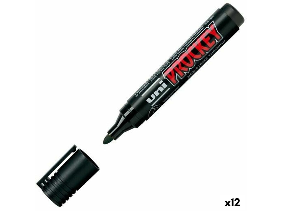 Rotuladoras UNI-BALL Prockey Pm-122 Negro 12 Unidades