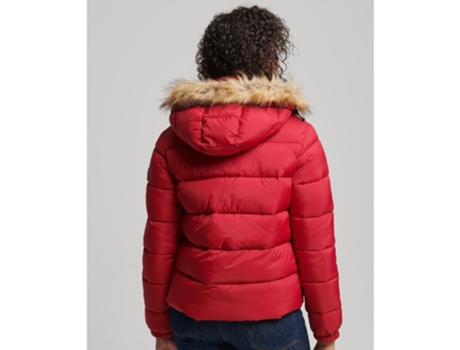 Abrigo para Mujer SUPERDRY (2XS - Poliéster - Rojo)