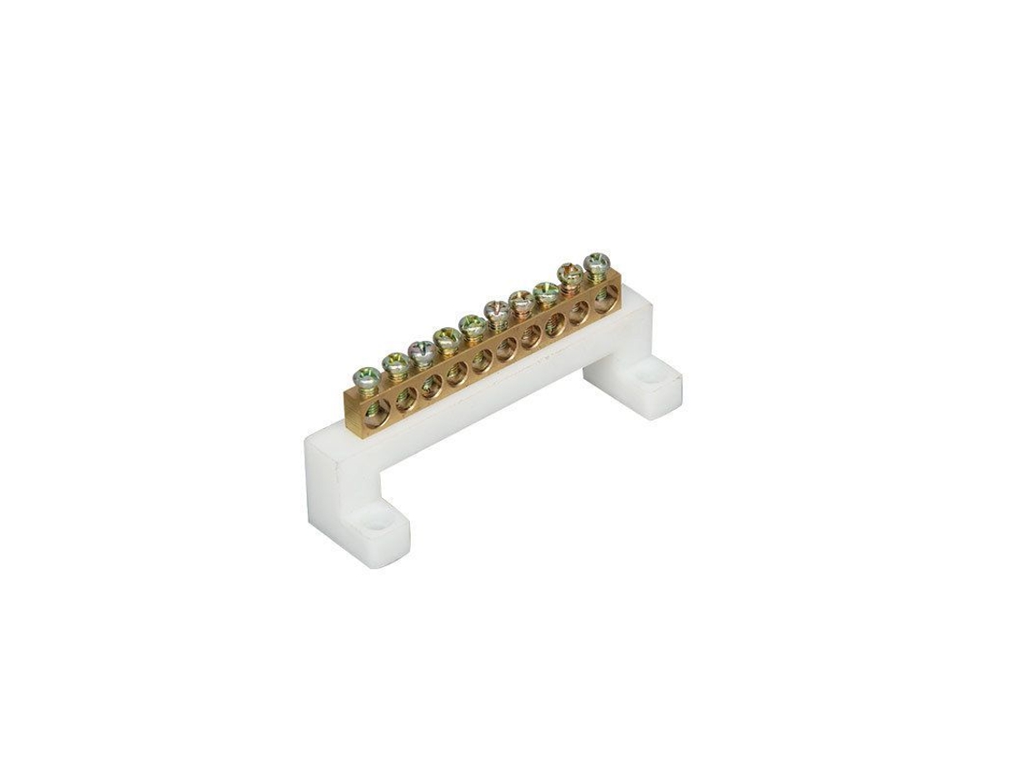 Bloque De Terminales De 10 Orificios De Latón Con Tapa Protectora Para Cableado Eléctrico