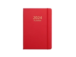 Agenda 2024 en idioma inglés, libreta con cierre elástico, tamaño A5.