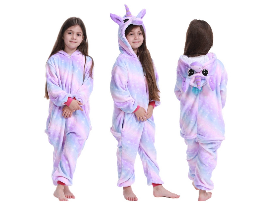 Pijama SLOWMOOSE Inverno Meninos Costura Crianças Cosplay Costura Onesie  Unicórnio Pijama Pijama para Meninas 4-12 Anos L03 - 4T (La39 - 10)