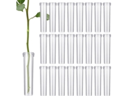 Paquete De 100 Tubos Para Flores, Tubos De Agua Para Flores Con Tapas, Tubos De Ensayo Reutilizables Y Duraderos Para Flores, 7 Cm (2,8 Pulgadas), Transparentes.