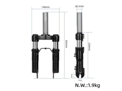 Amortiguador Delantero Con Pie De Apoyo Y Guardabarros Compatible Con Patinetes Eléctricos Ninebot F20 F25 F30 F40 F2plus