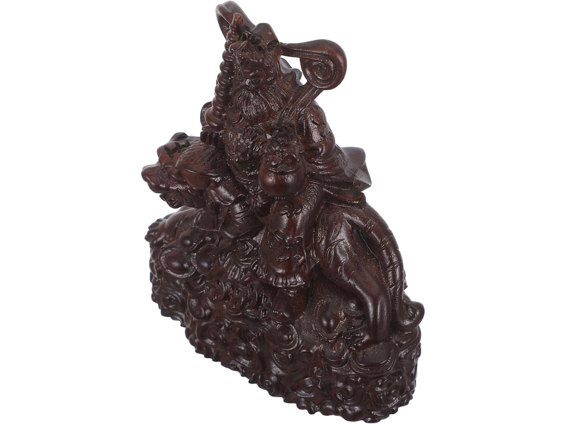 Estatua De Cai Shen De Ébano Tallada A Mano, Figura China De Prosperidad Según El Feng Shui, Elemento Decorativo.