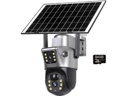 Cámara Solar Wifi 4k De 4mp, Doble Lente, Pantalla, Cctv, Detección De Personas Pir.