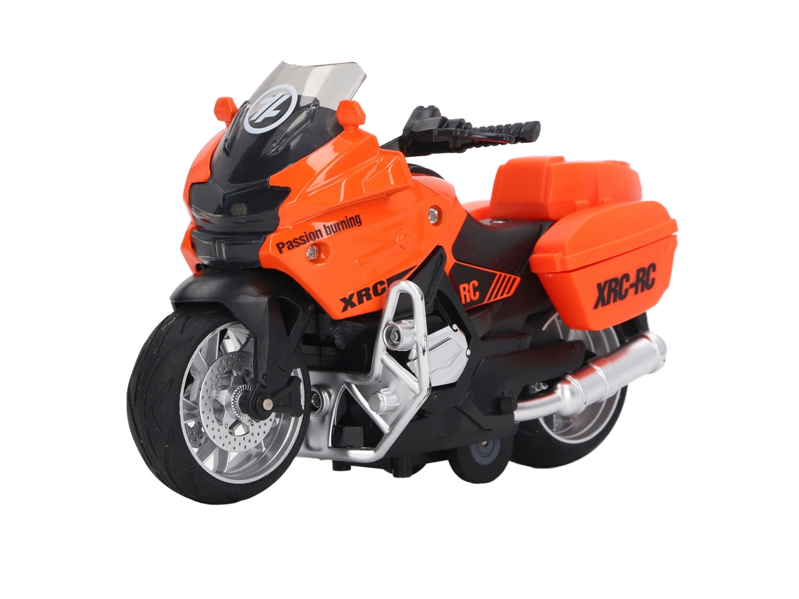 Dan26-juguete Moto De Aleación Con Sonido Y Luz, Modelo De Moto A Escala 1:16, Portátil Y Educativo Para Niños, Naranja