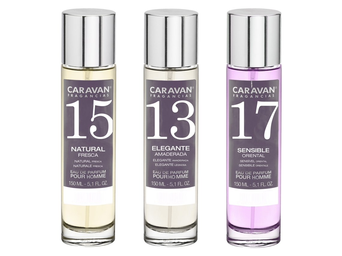 3x CARAVAN Perfume de Hombre Nº17 Nº15 Nº13 - 150ml