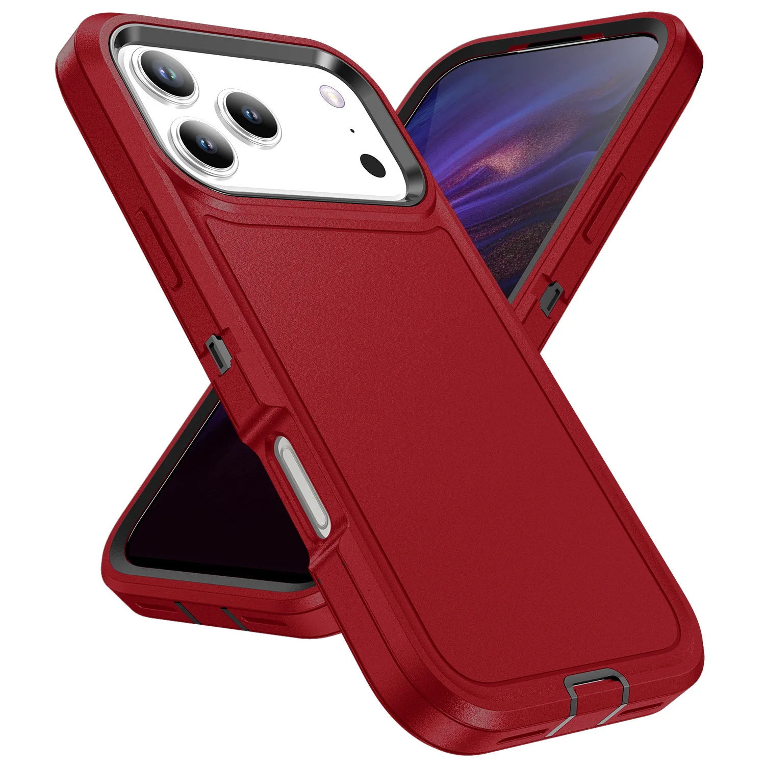 (rojo, Iphone 17 Pro Max) Funda Mate Para Teléfono, Resistente A Los Golpes, Protección Integral De 360° Para La Lente De La Cámara.