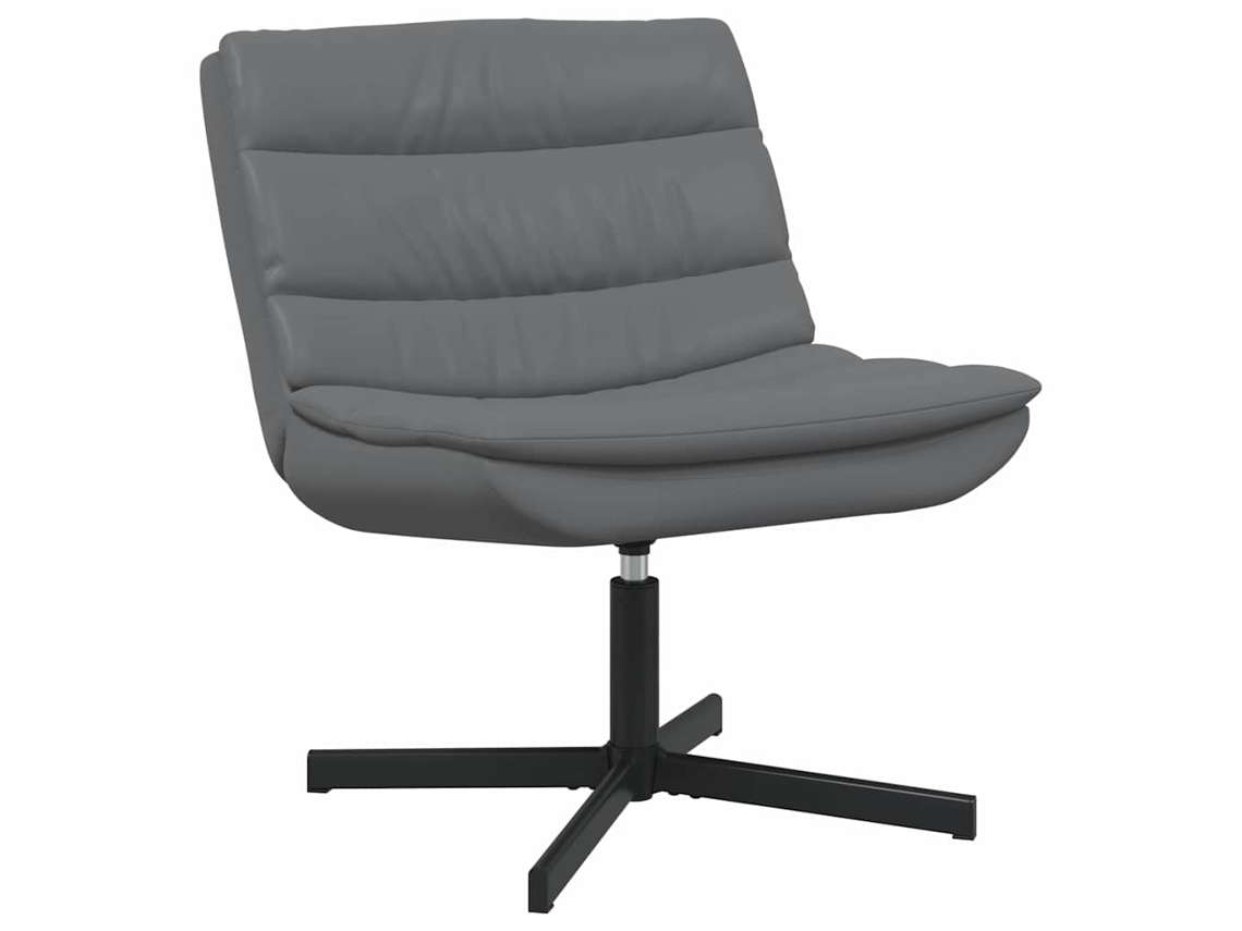 Maison Exclusive - Silla Giratoria Gris 63 X 75 X 76 Cm Cuero Sintético