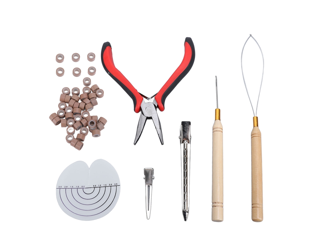 Kit de herramientas para extensiones de cabello con protección térmica y fijación