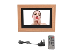 Quadro Digital De Fotos De Madeira 7 Polegadas Ips Hd Com Controle Remoto Smart Multifuncional Para Casa