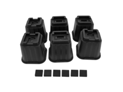 6 Elevadores De Muebles De 5 Pulgadas, Extensores De Patas De Plástico Negro Para Sofá, Mesa Y Oficina En Casa.