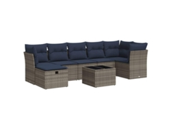 Maison Exclusive - Set De Sofás De Jardín Y Cojines 8 Piezas Ratán Sintético Gris